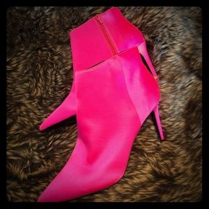 ASOS pink satin booties
